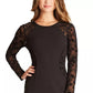 Vestido justo com mangas transparentes BCX Juniors, preto, tamanho 3