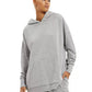 Moletom com capuz French Terry feminino Danielle Bernstein, cinza, tamanho pequeno