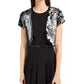 Jaqueta Bolero Lantejoulas BCX Juniors Prata-Preto Tamanho P