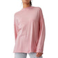 Cotton On Top Feminino Longline Ombro Caído Manga Longa Rosa Tamanho Médio