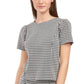 Blusa feminina Riley &amp; Rae Val Gingham cinza tamanho grande