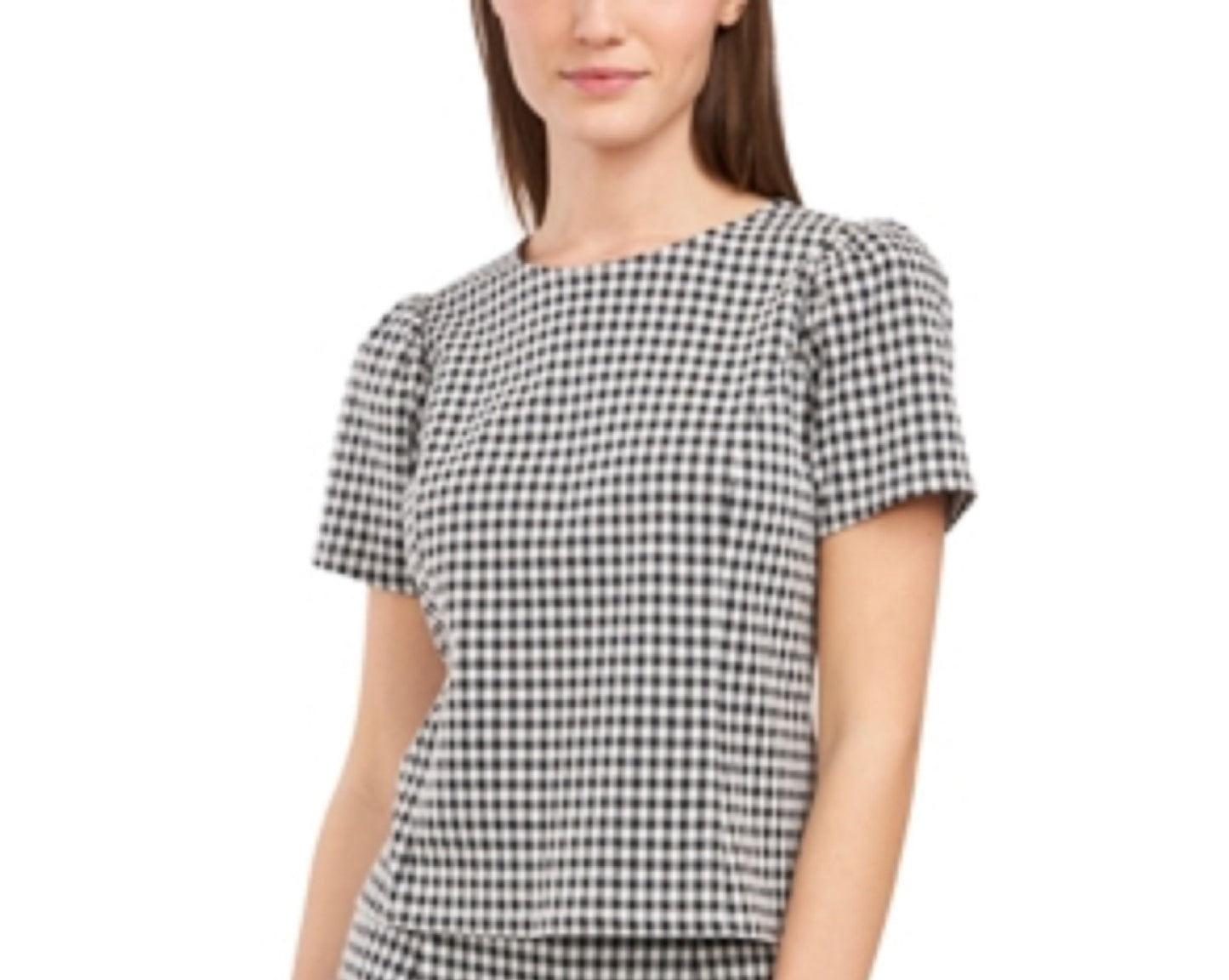 Blusa feminina Riley &amp; Rae Val Gingham cinza tamanho grande