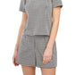 Blusa feminina Riley &amp; Rae Val Gingham cinza tamanho grande