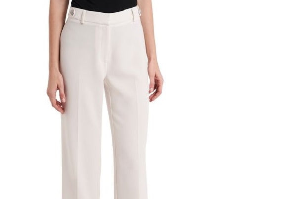 Calça cropped de crepe Fallon feminina Riley &amp; Rae, branca, tamanho 12