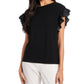 Blusa feminina Riley &amp; Rae com mangas franzidas e bolinhas, cinza, tamanho X-S