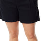 Shorts plissados ​​femininos Gloria Vanderbilt, preto, tamanho 16