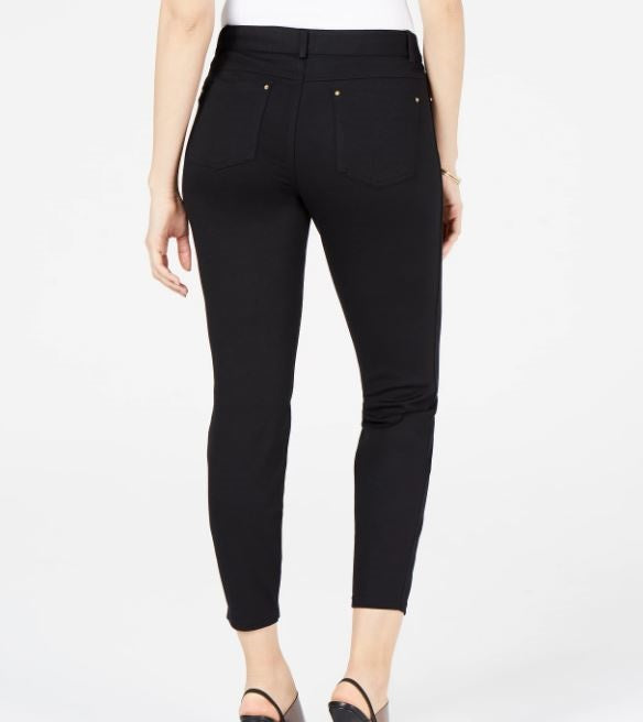 Calça skinny Curvy Ponte feminina da INC International Concepts, preta, tamanho 12
