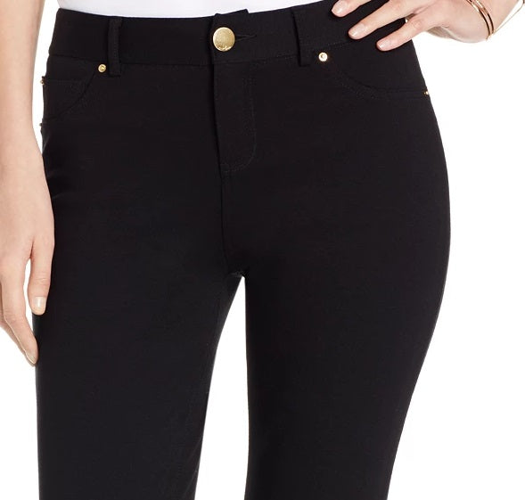 Calça skinny Curvy Ponte feminina da INC International Concepts, preta, tamanho 14