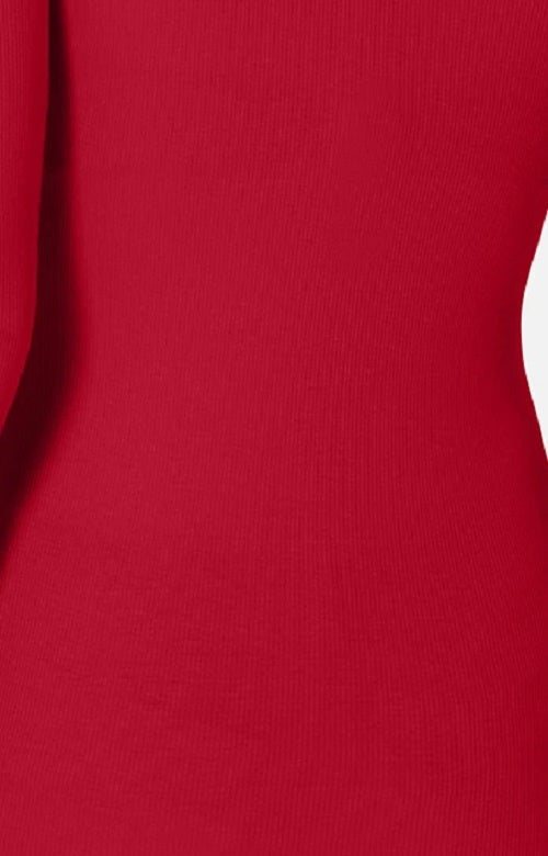 Blusa canelada feminina INC International Concepts vermelho escuro tamanho médio