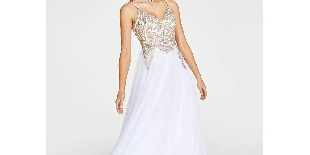 Vestido de festa infantil bordado com cadarço Say Yes To The Prom, amarelo, tamanho 1