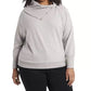 Vince Camuto Blusa feminina plus size com decote dobrável e manga comprida, cinza, tamanho 3X