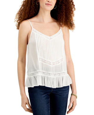 Camisola ajustável com acabamento em renda Planet Gold Junior, branca, tamanho extrapequeno