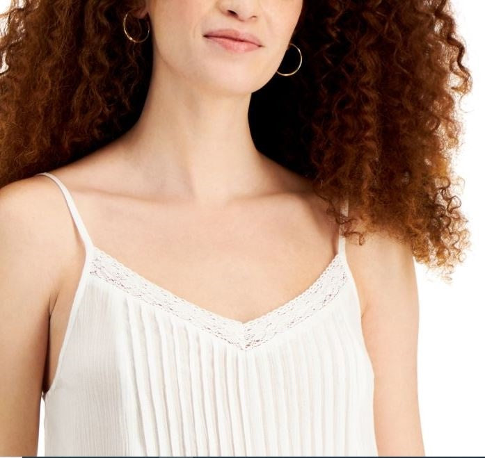 Camisola ajustável com acabamento em renda Planet Gold Junior, branca, tamanho extrapequeno