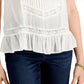 Camisola ajustável com acabamento em renda Planet Gold Junior, branca, tamanho extrapequeno
