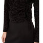 Suéter feminino Calvin Klein com glitter e estampa de letras, preto, tamanho X-G