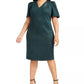 Vestido Calvin Klein Feminino Plus Size Manga Bufante Camurça Sintética Azul Tamanho Pequeno Pequeno