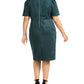 Vestido Calvin Klein Feminino Plus Size Manga Bufante Camurça Sintética Azul Tamanho Pequeno Pequeno