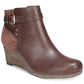 Botas femininas Dr. Scholl's Double Booties marrom tamanho 6,5 M