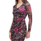 Vestido justo com estampa de renda elástica Guess feminino, preto, tamanho 8