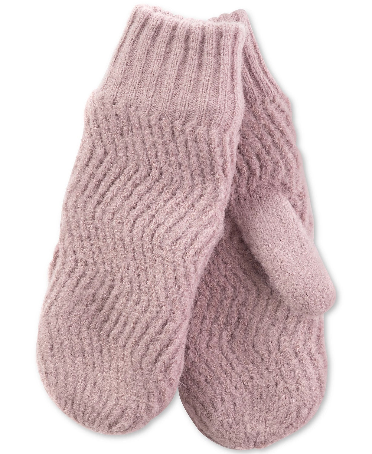 Luvas femininas de malha Chevron da INC International Concepts, rosa escuro, tamanho regular