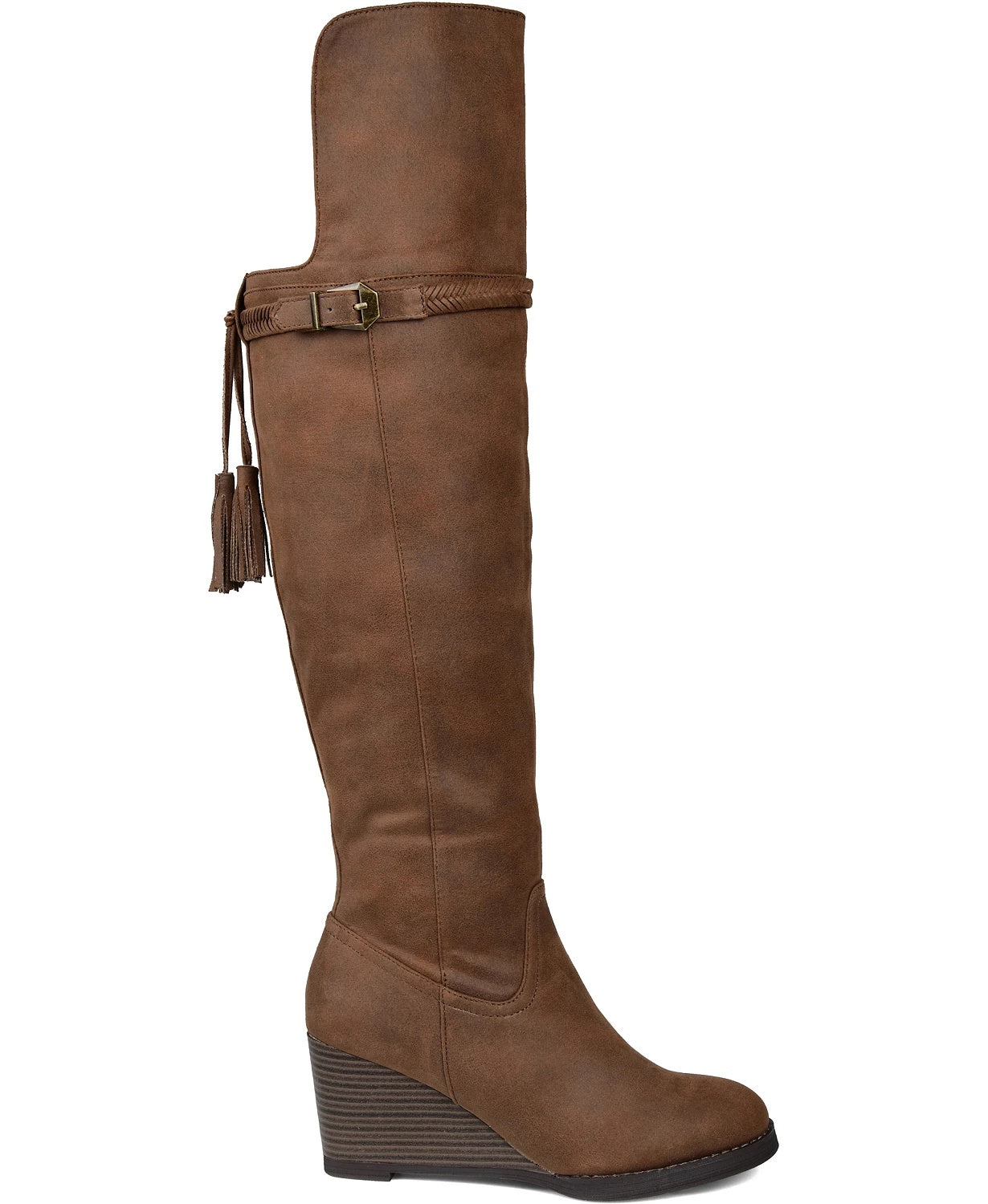 Botas femininas Jezebel da coleção Journee, marrom, tamanho 7 M