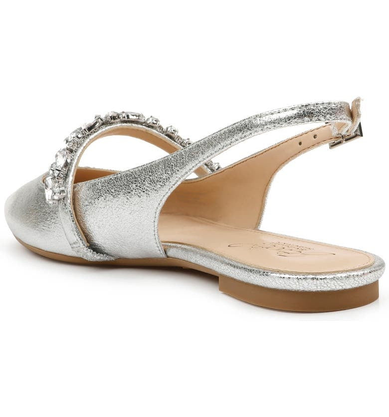 Sapatilhas Jewel Badgley Mischka Bambi femininas, prateadas, tamanho 8,5 m