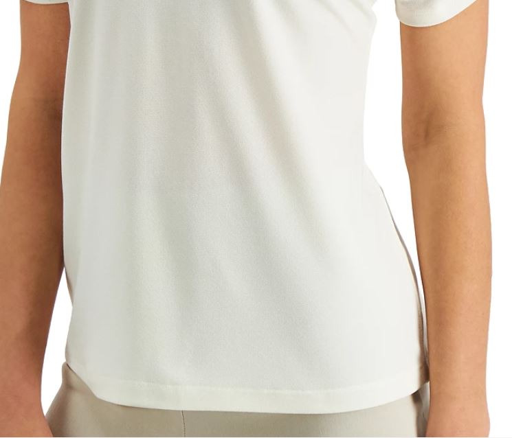 Blusa feminina JPR Studio com manga franzida, branca, tamanho grande