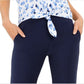 Calça curta com punho Michael Kors feminina, azul, tamanho grande