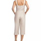 Macacão feminino DKNY listrado com cinto e pernas largas, tamanho extra grande, branco