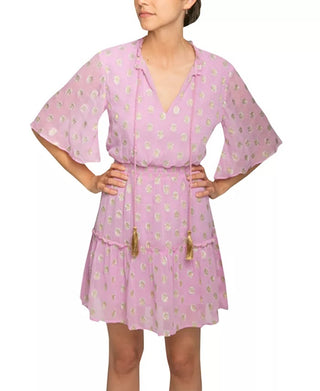 Vestido feminino Raga Kenna com bolinhas metálicas, vermelho, tamanho médio