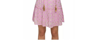 Vestido feminino Raga Kenna com bolinhas metálicas, vermelho, tamanho médio