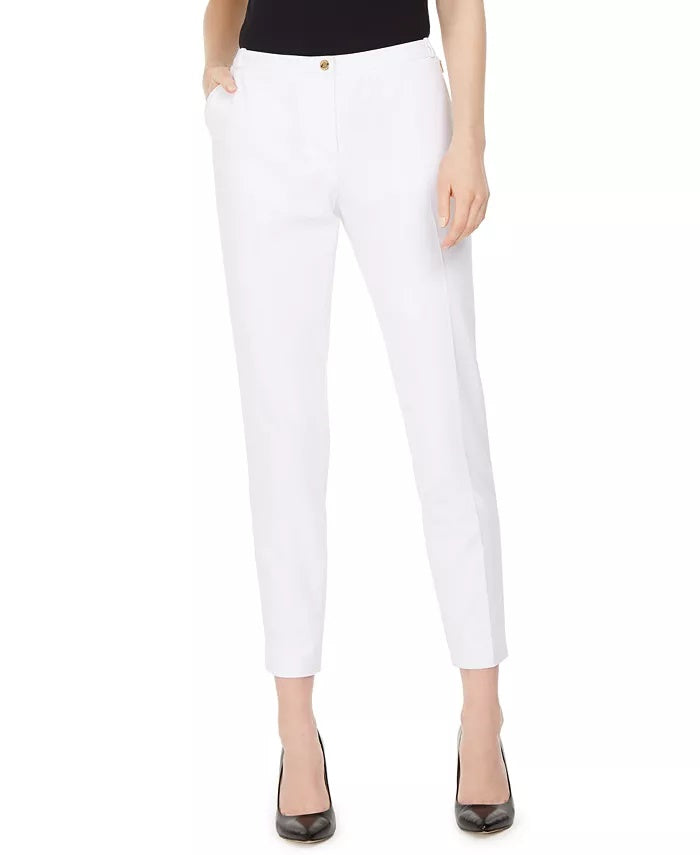 Calça social feminina Calvin Klein slim fit, tamanho 4, branca