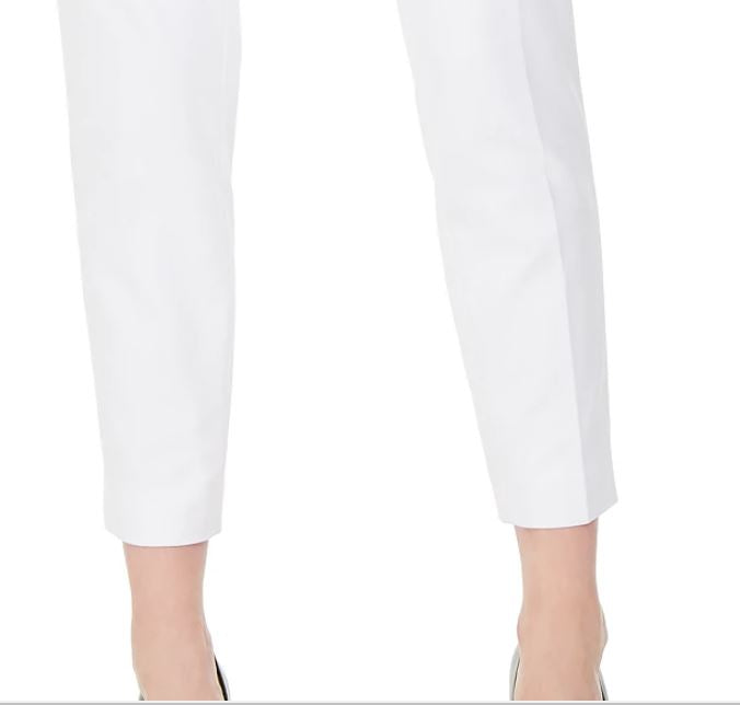 Calça social feminina Calvin Klein slim fit, tamanho 4, branca