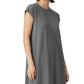 Vestido feminino Eileen Fisher com decote redondo e caimento justo, cinza, tamanho médio