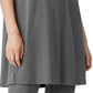 Vestido feminino Eileen Fisher com decote redondo e caimento justo, cinza, tamanho médio