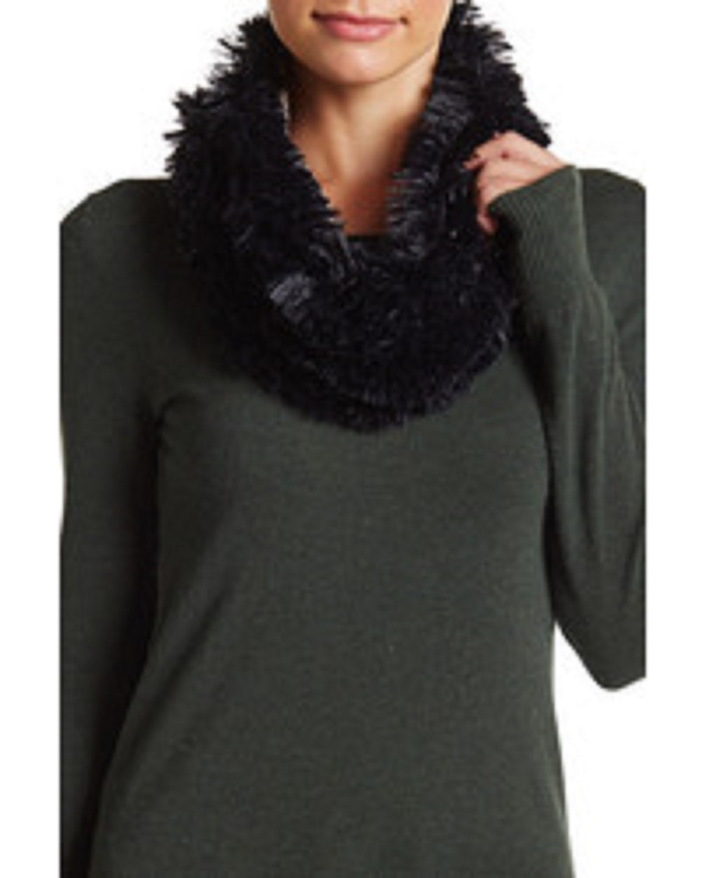 Cachecol infinito de pele sintética feminino Steve Madden, preto, tamanho regular