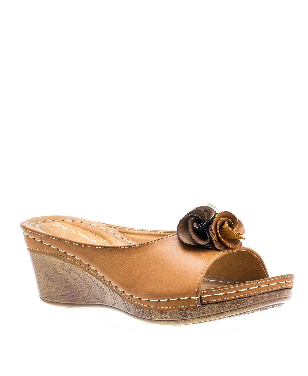 Sandália feminina Gc Shoes Sydney Wedge, marrom, tamanho 7,5 M
