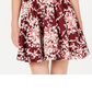Vestido estampado de gola alta com acabamento em crochê e ajuste evasê B Darlin Juniors, tamanho 7, vermelho