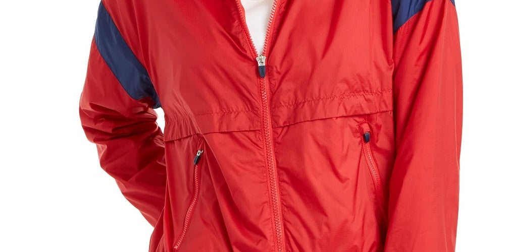 Jaqueta corta-vento feminina Tommy Hilfiger Sport Colorblocked azul tamanho grande