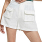 Shorts estampados Guess Lilla femininos, branco, tamanho 2