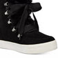 Botas de salto plataforma Steve Madden Wharton de pele sintética para mulheres, pretas, tamanho 8,5 M