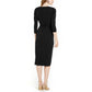 Vestido envelope falso com amarração lateral feminino da INC International Concepts, preto, tamanho grande