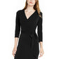 Vestido envelope falso com amarração lateral feminino da INC International Concepts, preto, tamanho grande