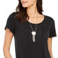 Vestido estilo camiseta feminino com um bolso, preto, tamanho grande