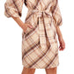 Vestido envelope feminino com mangas bufantes da INC International Concepts, dourado, tamanho 10