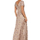 Vestido de festa feminino Alex Evenings Rosette A, marrom, tamanho 8