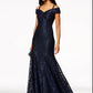 Vestido de renda ombro a ombro feminino R &amp; M Richards
