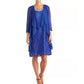 Vestido e jaqueta R &amp; M Richards femininos com bainha de renda enfeitada