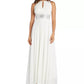 Vestido feminino R &amp; M Richards com decote em forma de fechadura, branco, tamanho 8