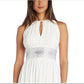 Vestido feminino R &amp; M Richards com decote em forma de fechadura, branco, tamanho 8